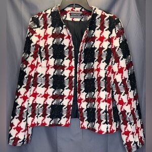 Nouveaux Y2K Houndstooth Jacket Blazer Multi Color Wool Blend No size tag